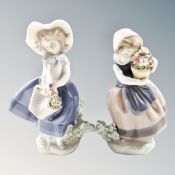 Two Lladro figures Pretty Pickings 5222 and Spring is Here 5223 (2)