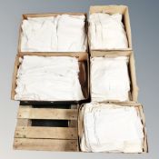 Five boxes of vintage linen.