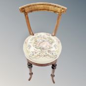 A 19th century walnut tapestry seat chair