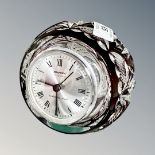 A two tone cut crystal Staiger quartz mantel timepiece