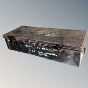 A military tin trunk