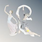Two Nao figures of ballerinas