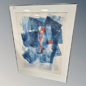 A continental abstract colour print, indistinctly signed in pencil,