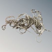 A group of silver chains/bracelets CONDITION REPORT: 67.