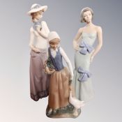 Three Nao figures of ladies