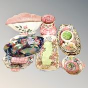 Ten pieces of Maling china in assorted patterns