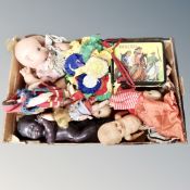 A quantity of vintage plastic dolls.