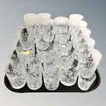 A tray of crystal tumblers