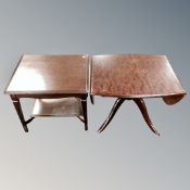 A Stag Minstrel square topped coffee table and a further flap sided coffee table