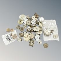 A large quantity of watch movements including Tudor, Garrard (3), Jaeger LeCoultre, Omega (5),