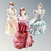 Three Coalport Ladies of Fashion figures, Karen,