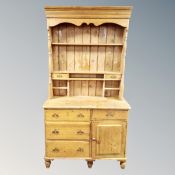 A Victorian pine kitchen dresser width 104 cm