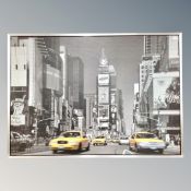 A contemporary wall canvas depicting time square New York,