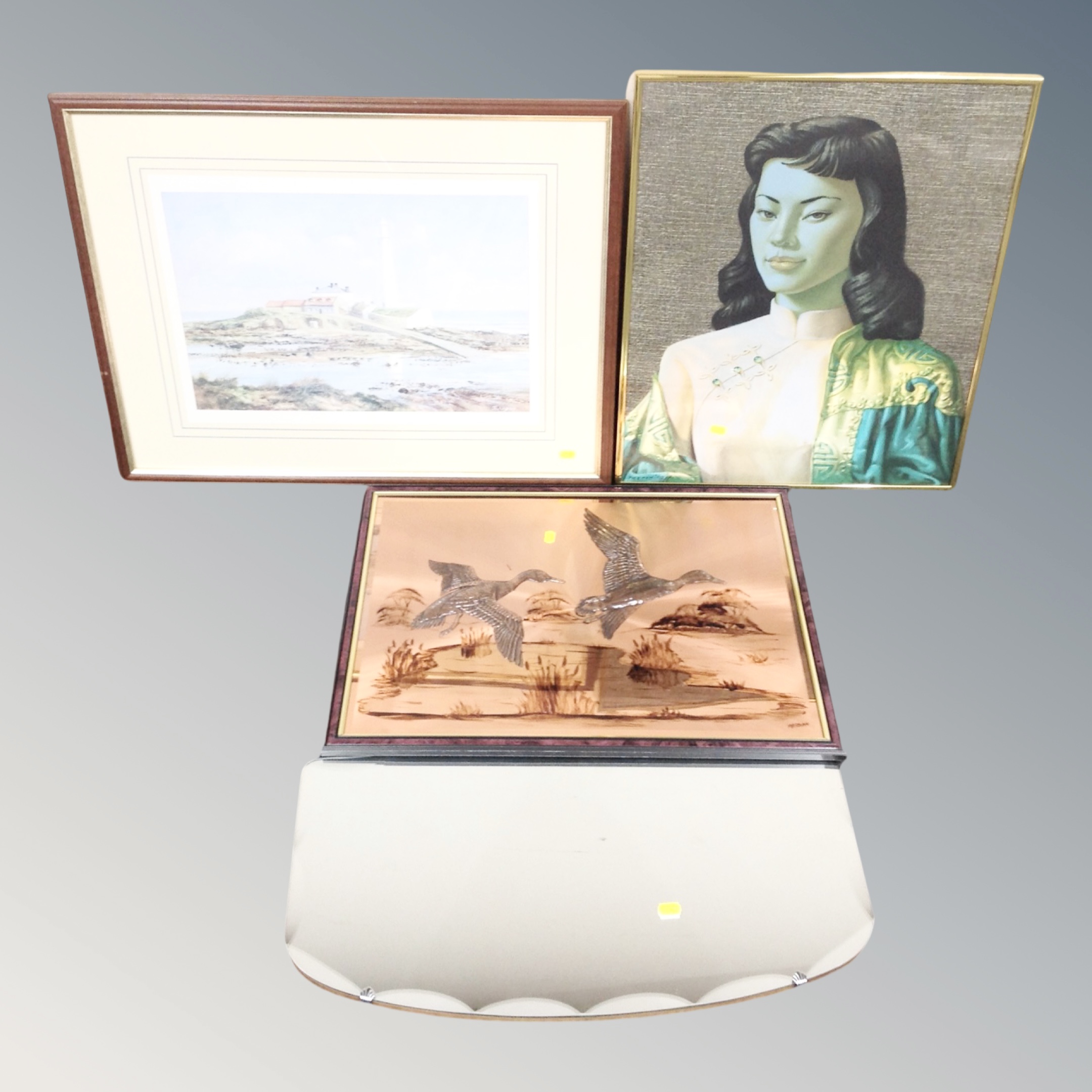 A Tretchikoff print of an oriental lady, together with an Ivan Lindsay print,