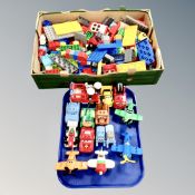 A box and a tray of large quantity of Lego Duplo : Disney Cars and Planes,