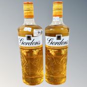 Two x Gordons Mediterranean Orange Gin, each bottle 70 cl.