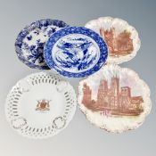 A group of Victorian and later plates,