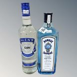 Two x Gin : 1 x 1 litre Bombay Sapphire & 1 x 70 cl Glen's.
