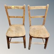 Two child's beech chairs