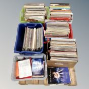 A pallet of six boxes of vinyl records, compilations, easy listening, classical,