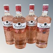 Four x Gordons Pink Premier Gin, each bottle 70 cl.