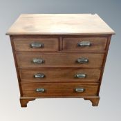 A mahogany chest of five drawers,
