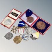 A collection of assorted medals : Good conduct prize,