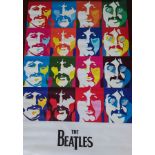 A psychedelic Beatles poster, star shaped Love Me Do red vinyl,