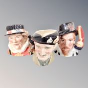 Three Royal Doulton character jugs : King James I, The Yeoman of the Guard,