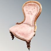 A Victorian walnut lady's chair
