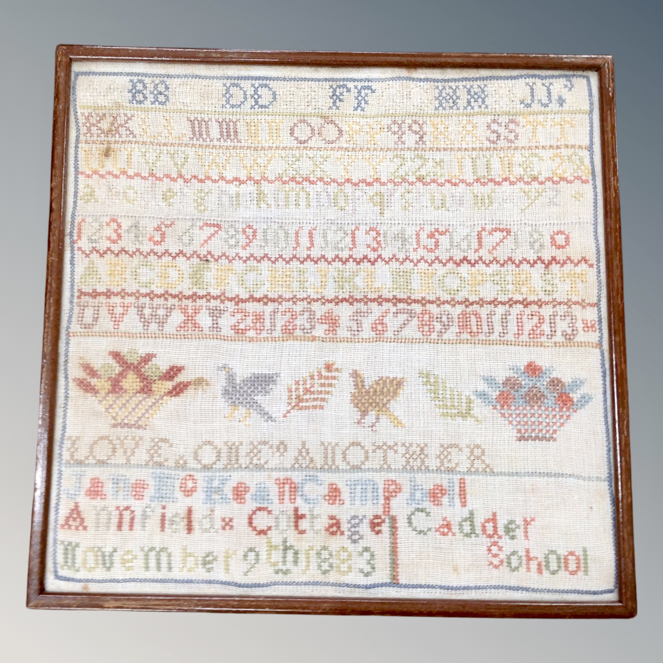 A Victorian alphabet sampler by Jane McKean Campbell, November 19th,