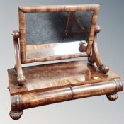 An early Victorian rosewood dressing table mirror,