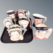 Seven Royal Doulton character jugs : Henry VIII and his six wives