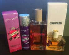 New cosmopolitan 100ml parfum, Accessorize 50 ml, pineapple freestyle 50ml.