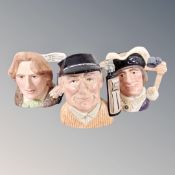 Three Royal Doulton character jugs : Oscar Wilde, Dick Whittington,