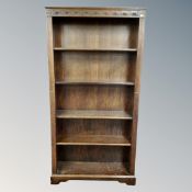 An oak open bookcase width 100 cm