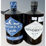 Two x Hendricks Gin, Regular & Lunar, each bottle 70 cl.
