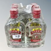 Six x Glen's Vodka, each bottle 35 cl.