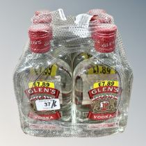 Six x Glen's Vodka, each bottle 35 cl.