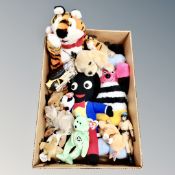 A box of TY Teddys and other soft toys