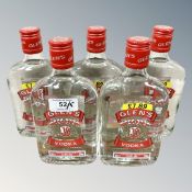 Five x Glen's Vodka, each bottle 35 cl.