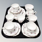 Twenty piece Colclough pink rose tea service