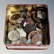 A box of sporting medals
