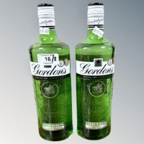 Two x Gordons London Dry Gin, Pink Premier Gin, each bottle 70 cl.