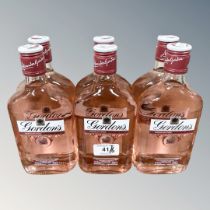 Six x GGordon's Pink Premier Gin. each bottle 35 cl.