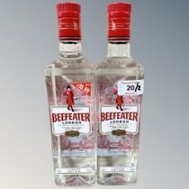Two x Beefeater London Gin, each bottle 70 cl.