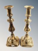 A pair of brass candlesticks, height 25 cm.