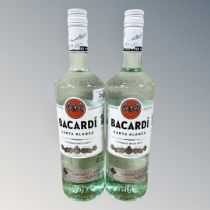 Two x Bacardi White Rum, each bottle 1 litre.