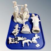 A group of German porcelain figures of horses