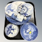 A tray of assorted Delft china,